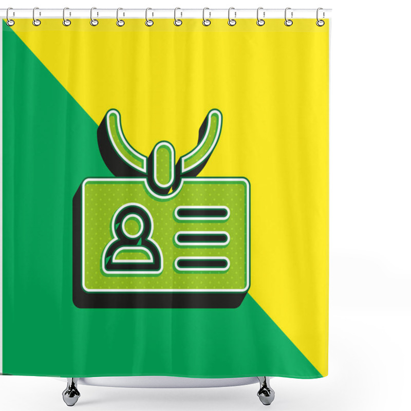 Personality  Accreditation Green And Yellow Modern 3d Vector Icon Logo Shower Curtains