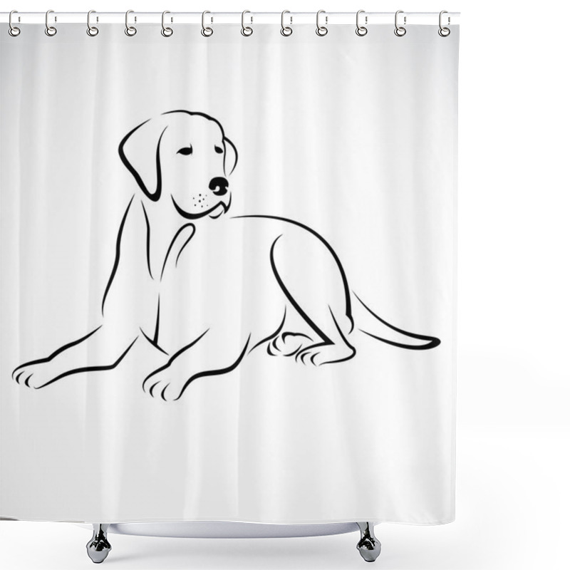 Personality  Vector Image Of An Dog Labrador Shower Curtains