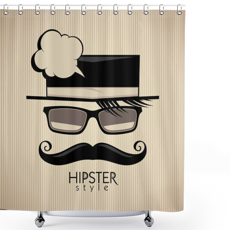 Personality  Hipster Style Background. Shower Curtains