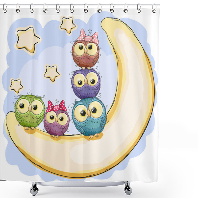 Personality  Five Cute Owls Shower Curtains