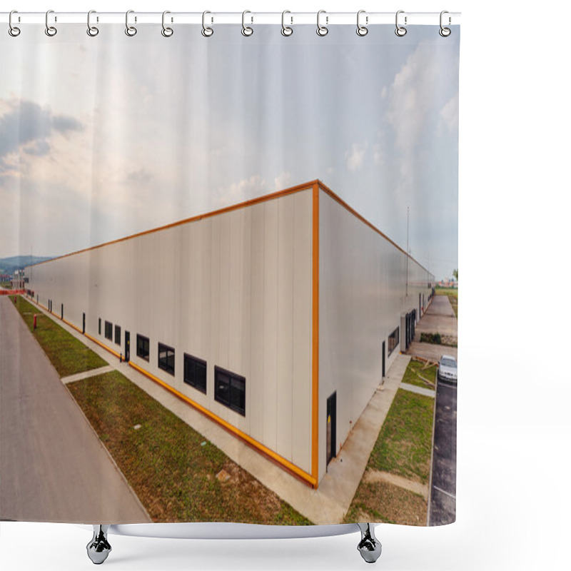 Personality  Aluminum Facade On Industrial Building Shower Curtains