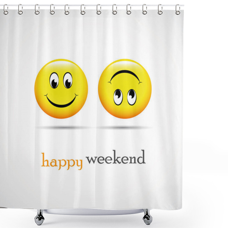 Personality  Loading Weekend Happy Smileys Shower Curtains