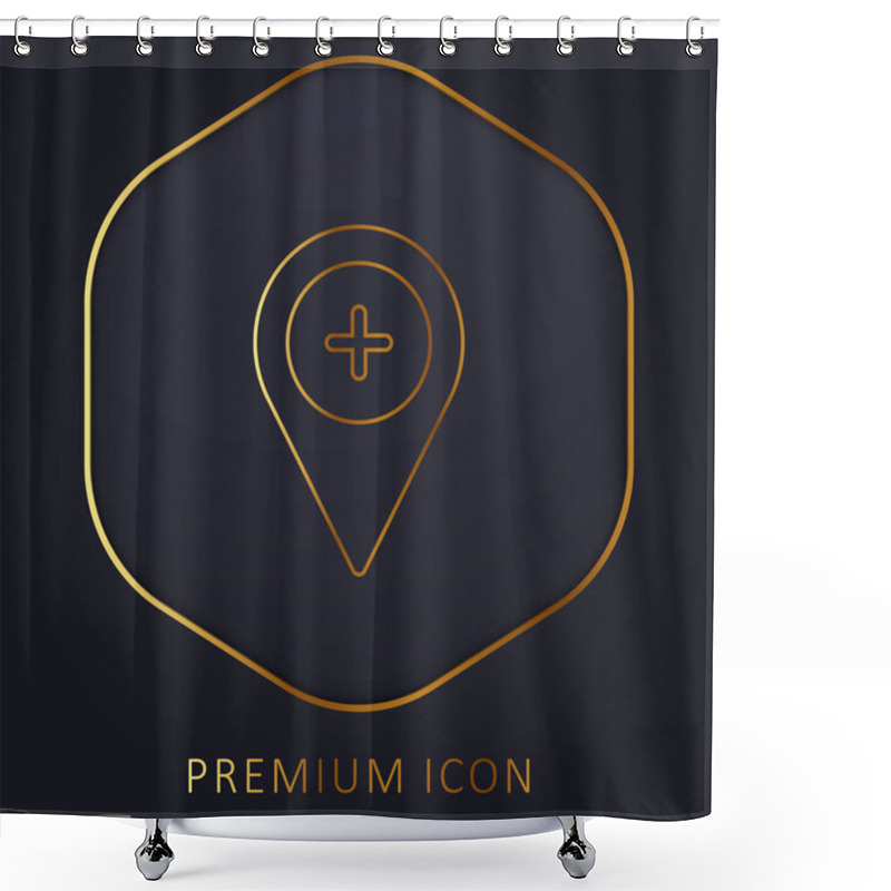 Personality  Add Golden Line Premium Logo Or Icon Shower Curtains