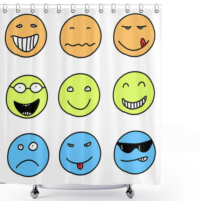 Personality  Smileys Shower Curtains