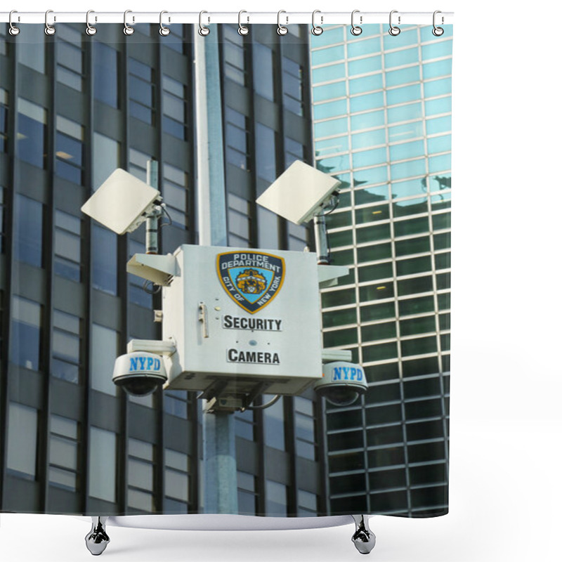 Personality  NYPD Security Camera In Manhattan Shower Curtains