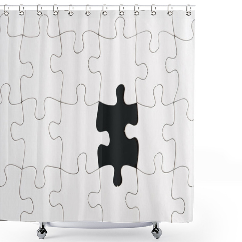 Personality  Blank Jigsaw Puzzle One Missing Piece Shower Curtains