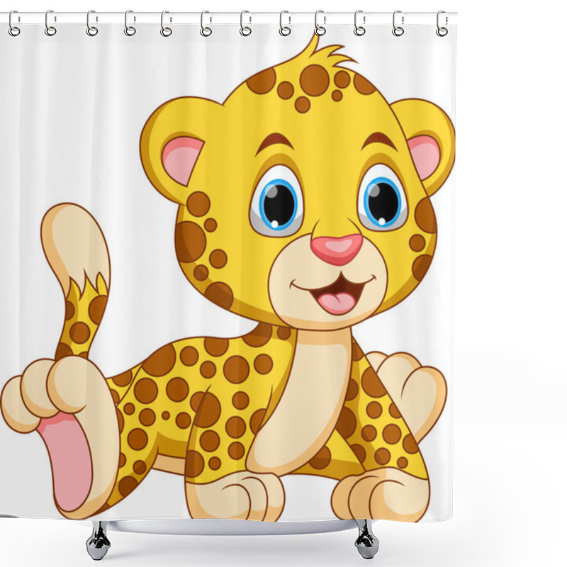 Personality  Cheetah Cartoon Shower Curtains