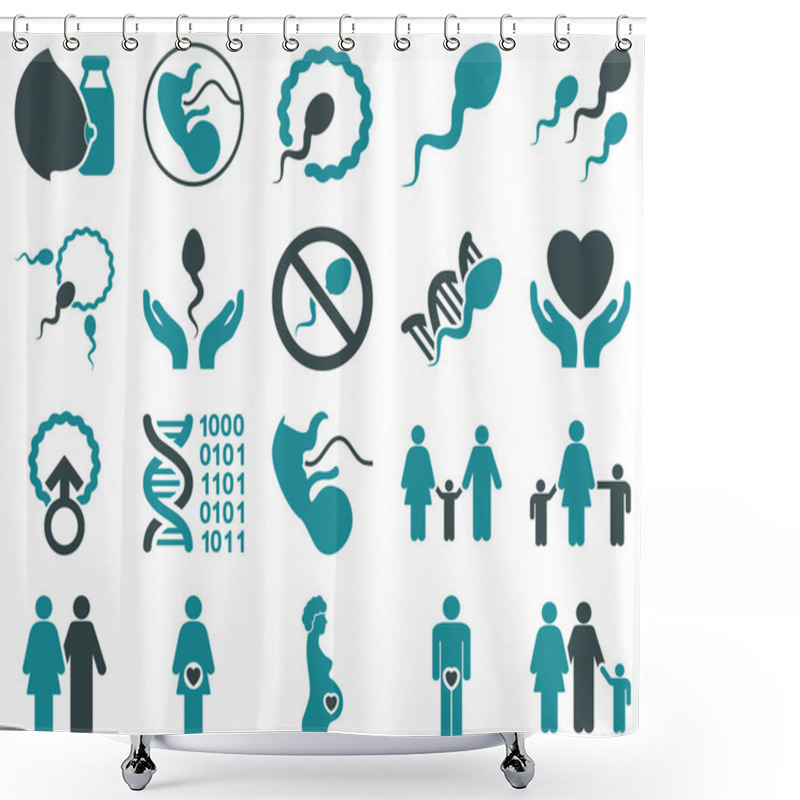 Personality  Medical Icon Set Shower Curtains