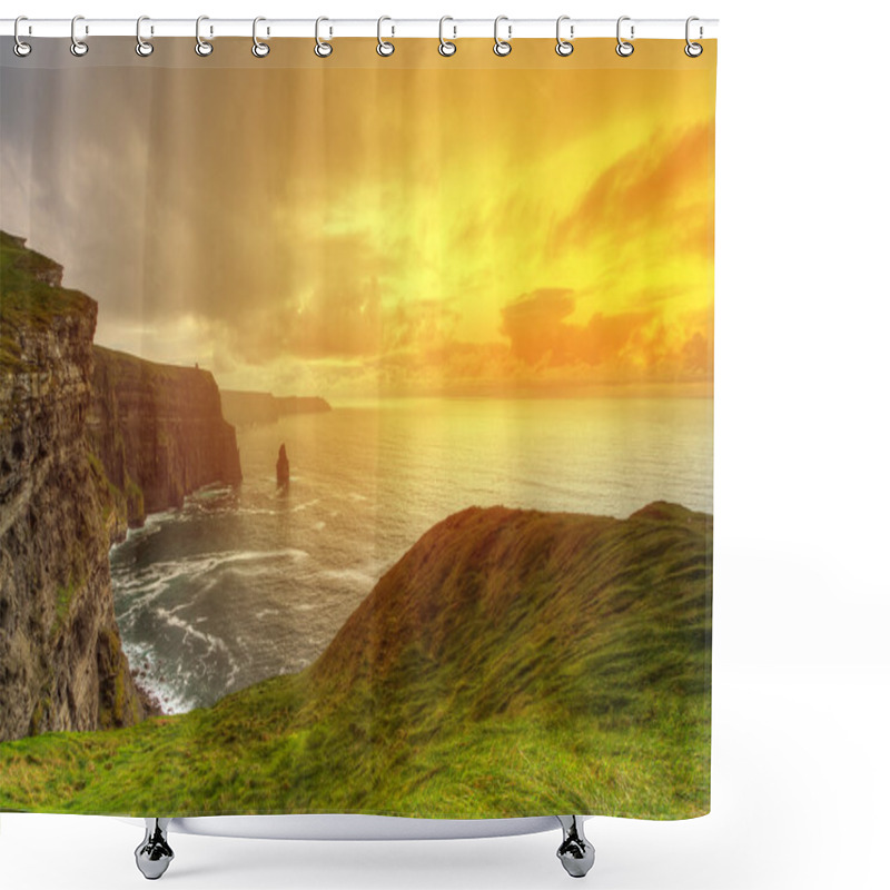 Personality  Amazing Sunset At Cliffs Of Moher Shower Curtains