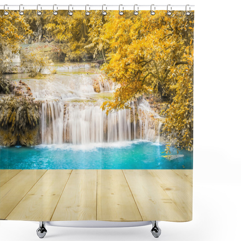 Personality  Erawan Waterfall Thailand Shower Curtains