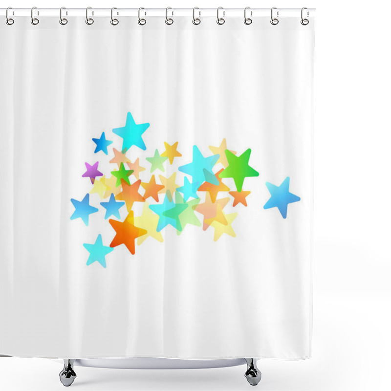 Personality  Rainbow Festive Confetti. Carnival Star Falling. Shower Curtains