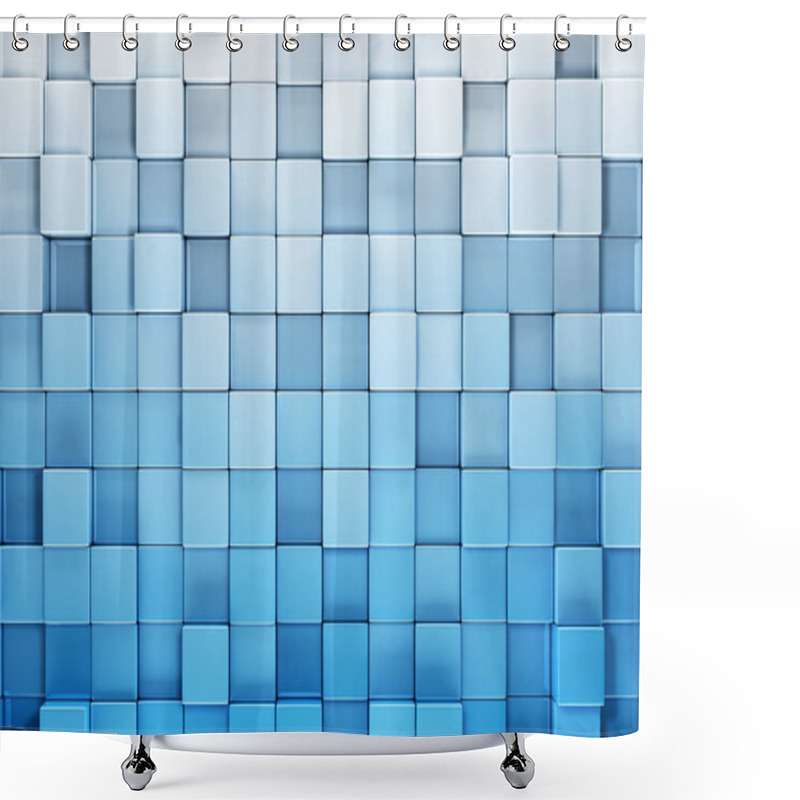 Personality  Blue Blocks Abstract Background Shower Curtains