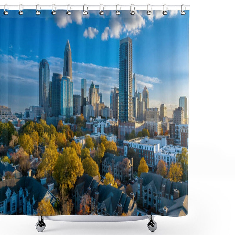 Personality  Aerial View Of The Queen City, Charlotte, North Carolina Shower Curtains