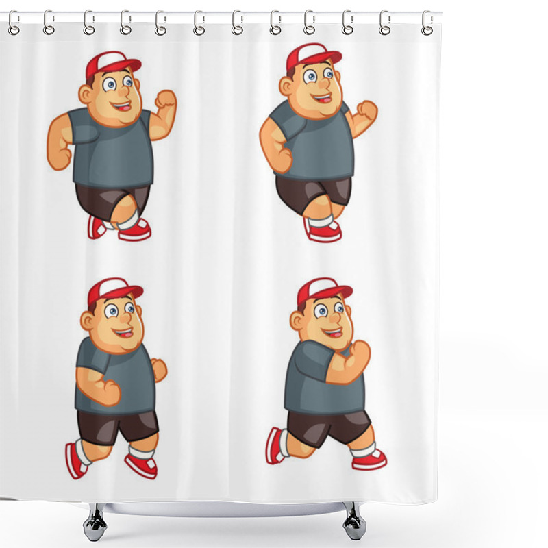 Personality  Fat Boy Running Sprite Shower Curtains