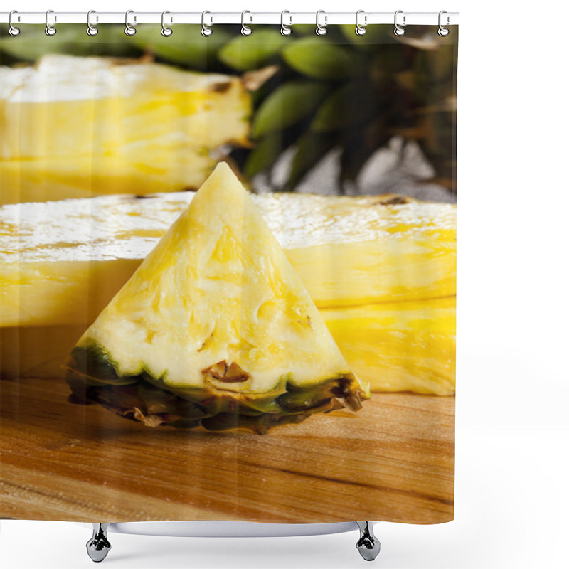 Personality  Fresh Yellow Organic Pineapple Shower Curtains