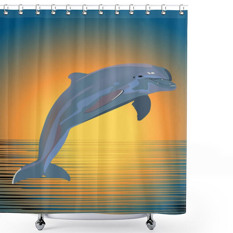 Personality  Dolphin And Sea Shower Curtains