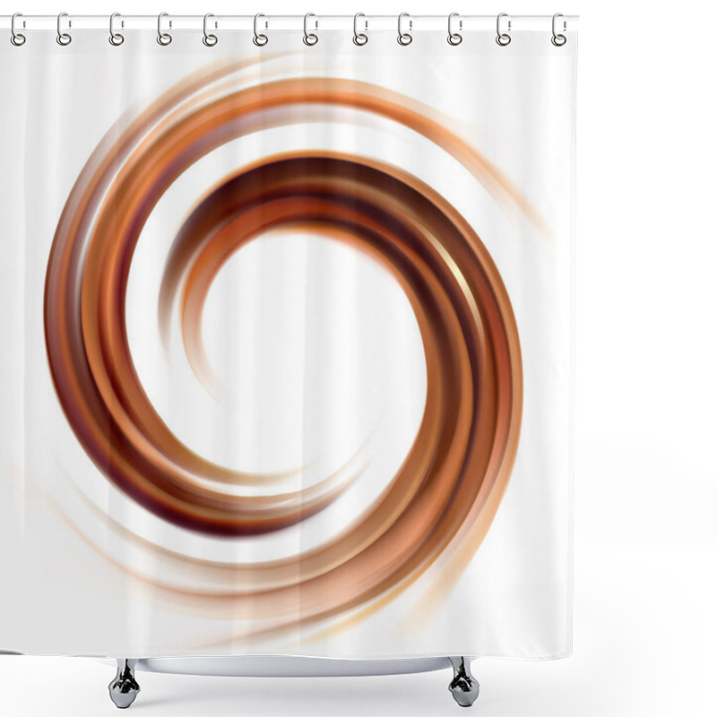 Personality  Soft Wonderful Mixed Dark Beige Curvy Eddy Ripple Luxury Border Banner Frame Icon Sign Logo Symbol Design. Tasty Volute Fluid Melt Sweet Choco Surface Text Space On Glowing Milky White Stripe Center Shower Curtains