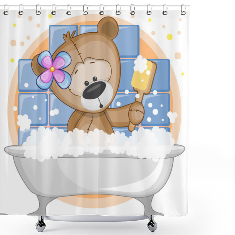 Personality  Cute Teddy Shower Curtains