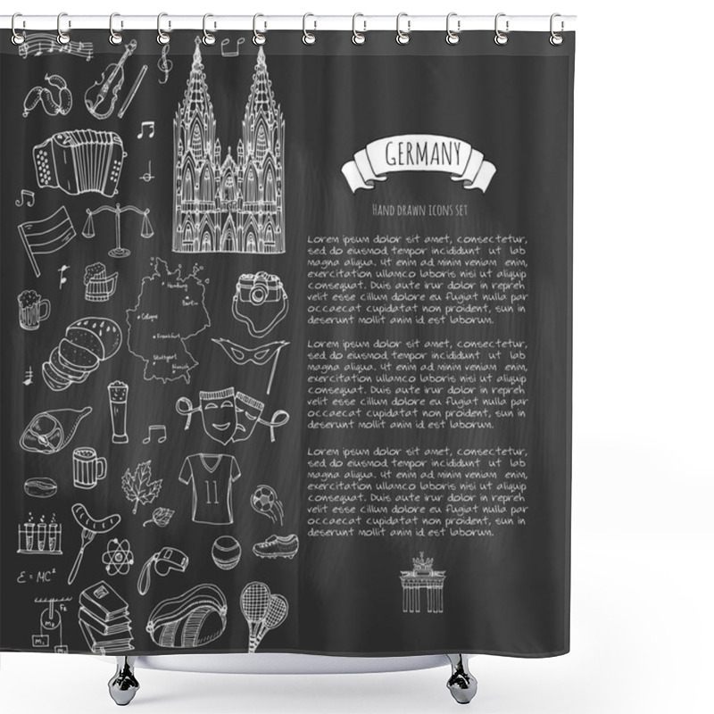 Personality  Germany Icons Set Shower Curtains