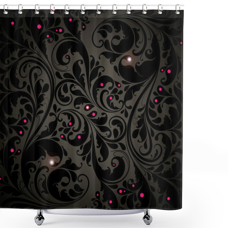 Personality  Seamless Damask Wallpaper Shower Curtains