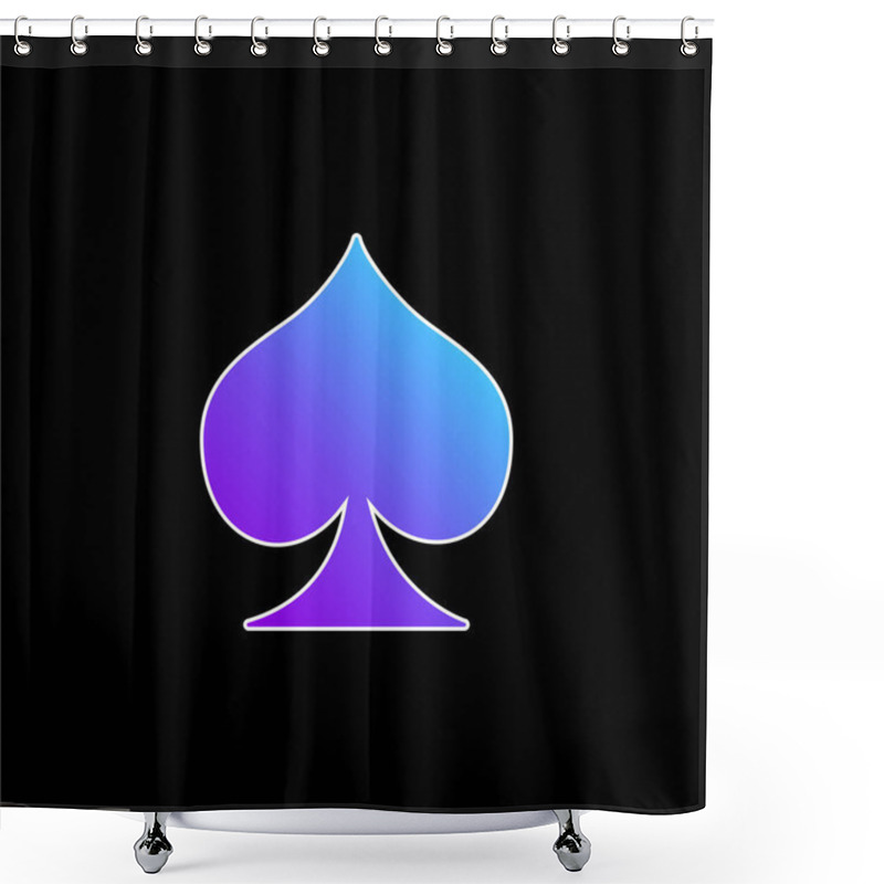 Personality  Ace Of Spades Blue Gradient Vector Icon Shower Curtains