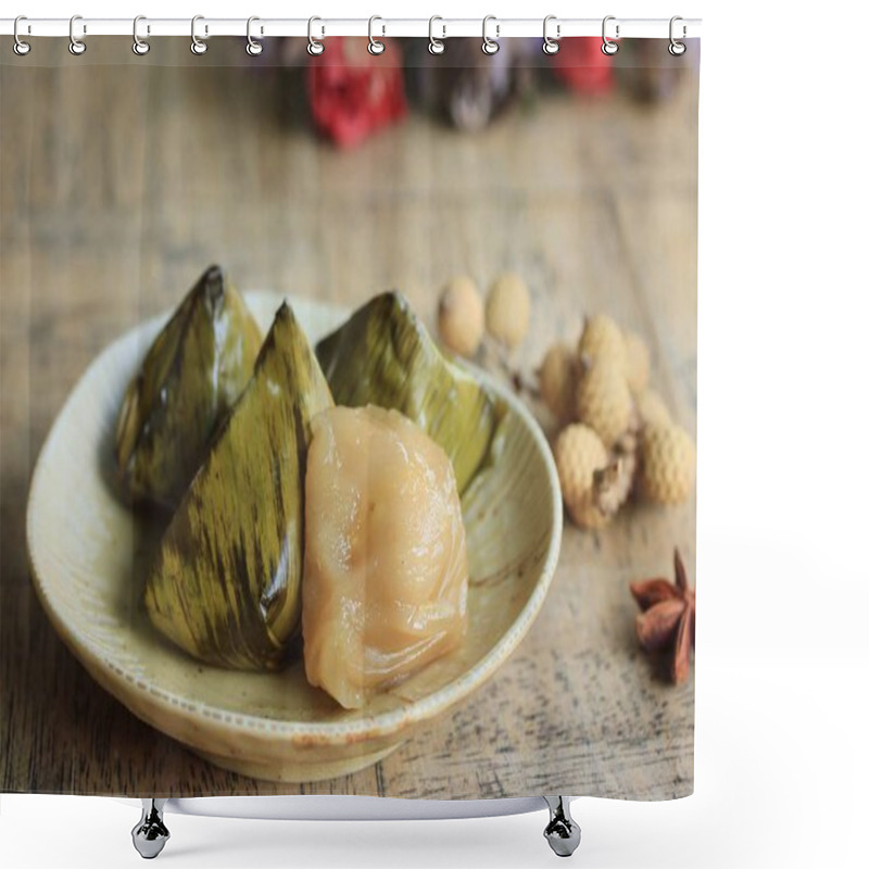 Personality  Dough Wrapped In Banana Leaves Shower Curtains