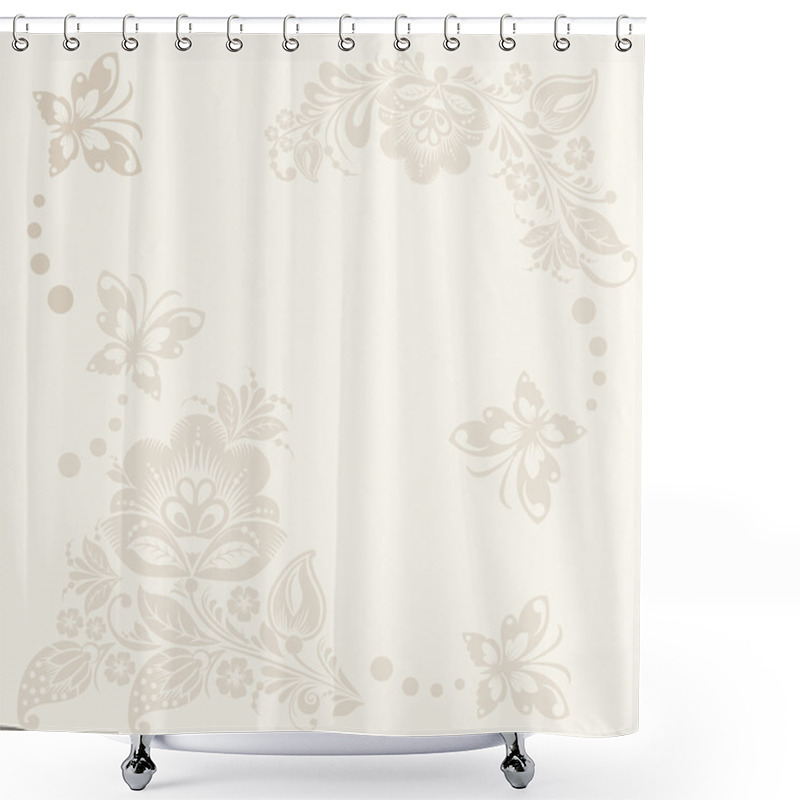 Personality  Vector Floral Rustic Wedding Cards, Beautiful Design. Shower Curtains