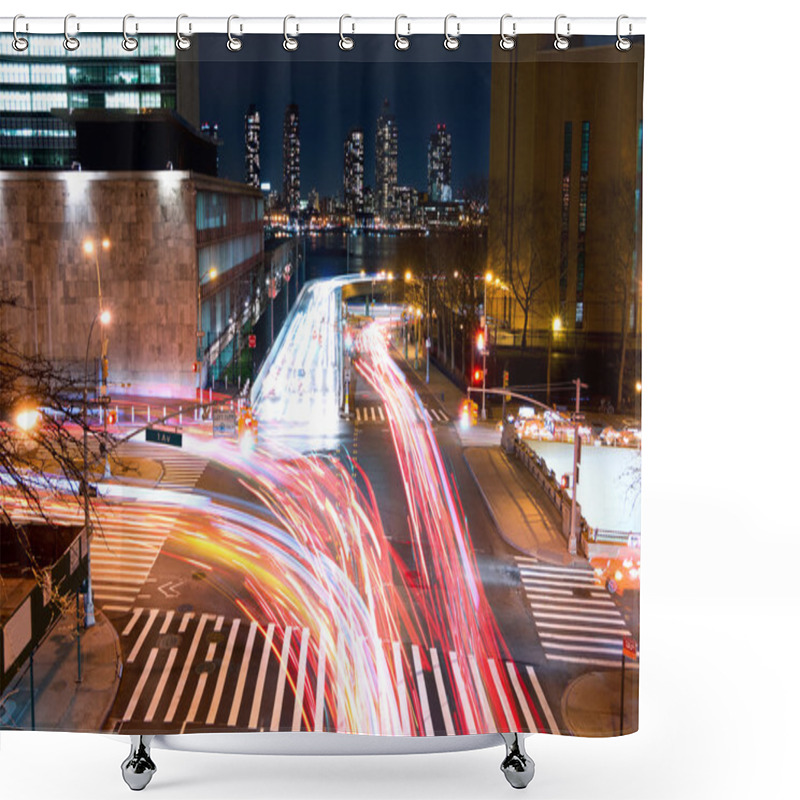 Personality  Traffic Intersection At Night Shower Curtains