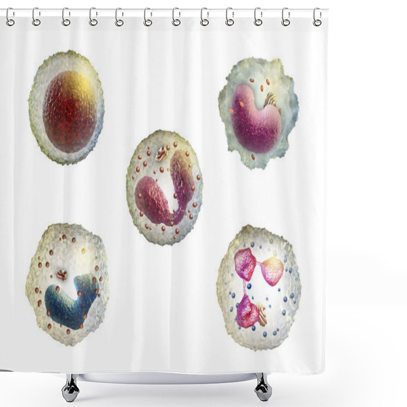 Personality  White Blood Cells Shower Curtains