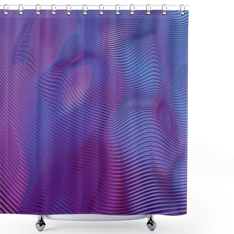 Personality  Abstract Wave-like Texture With Purple And Blue Gradients And Smooth Line Shower Curtains