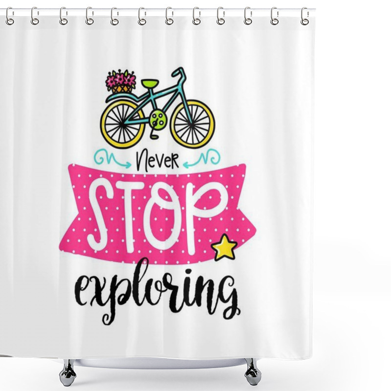 Personality  Vector Poster With Phrase Shower Curtains