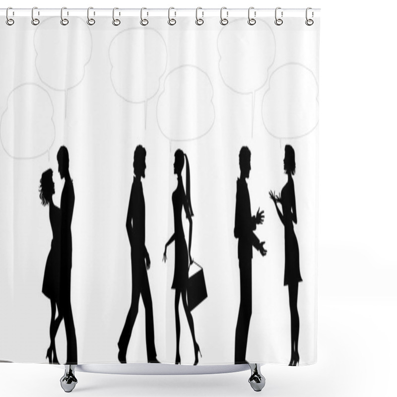 Personality  Couples With Dialoque Baloons Shower Curtains