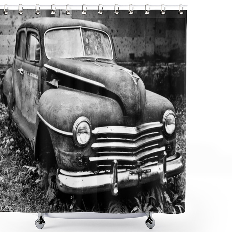 Personality  Grunge And Hight Rusty Old Car.  Shower Curtains