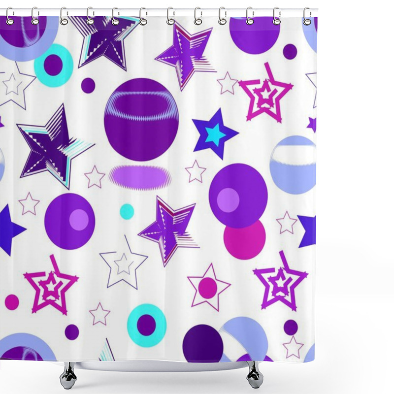 Personality  Seamless Modern Violet Pattern Shower Curtains