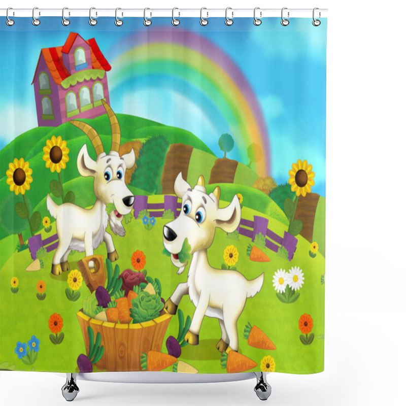 Personality  The Farm Scene For Kids Shower Curtains