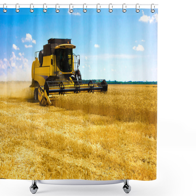 Personality  Combine Harvester Shower Curtains