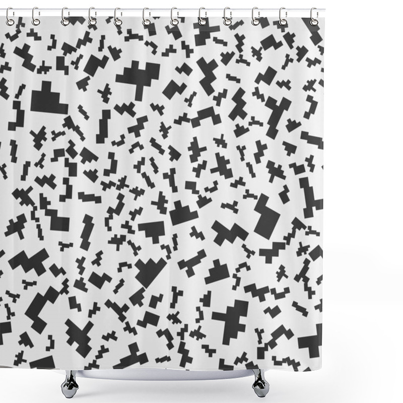 Personality  Seamless Pixel Art Elements Of Design Shower Curtains