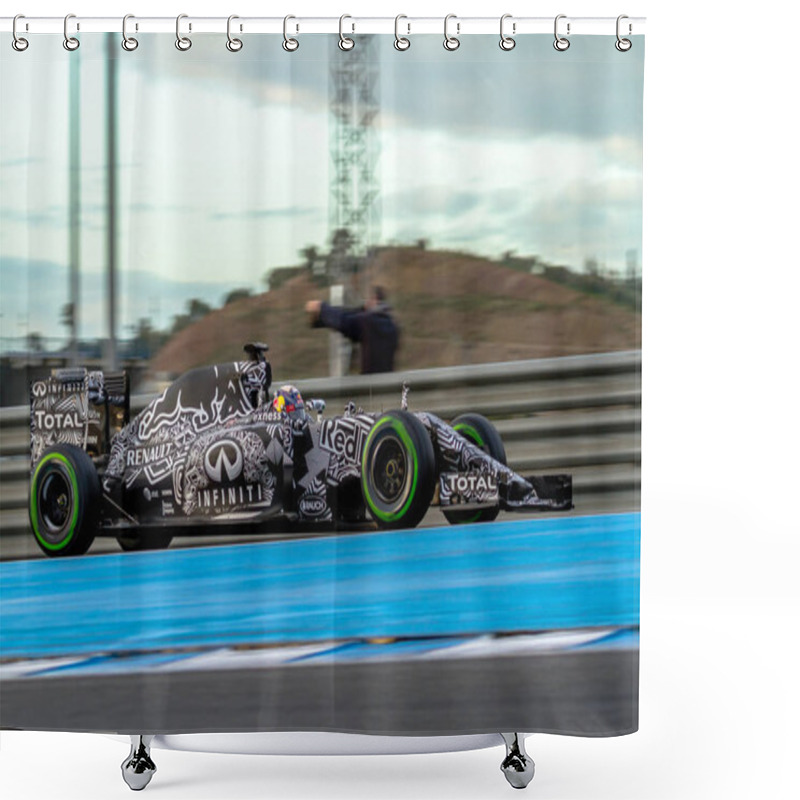 Personality   F1 Races On Training Session  Shower Curtains