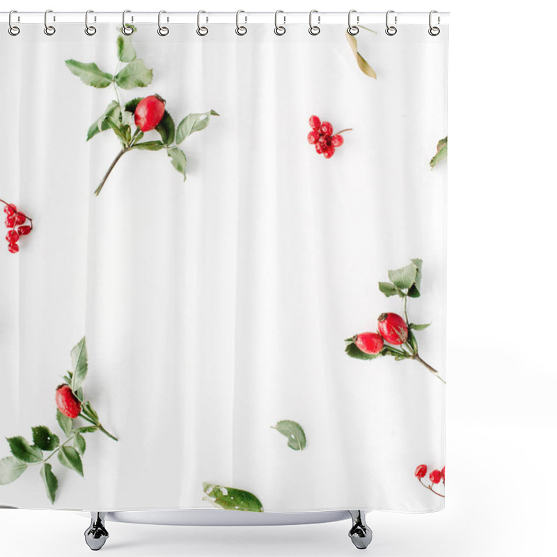 Personality  Trendy Minimal Floral Composition Shower Curtains