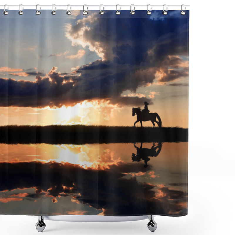 Personality  Horse Riding Shower Curtains