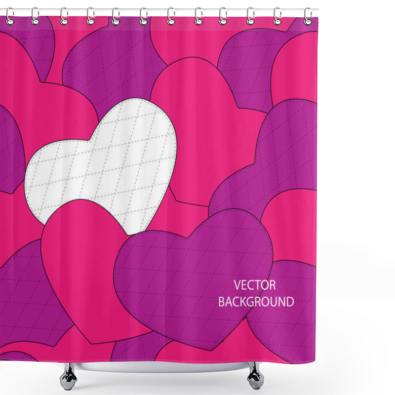 Personality  Valentine's Day Background With Hearts. Shower Curtains