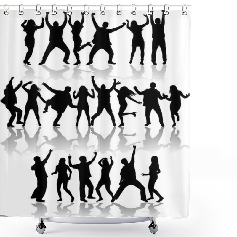 Personality  Dancing Silhouettes Shower Curtains