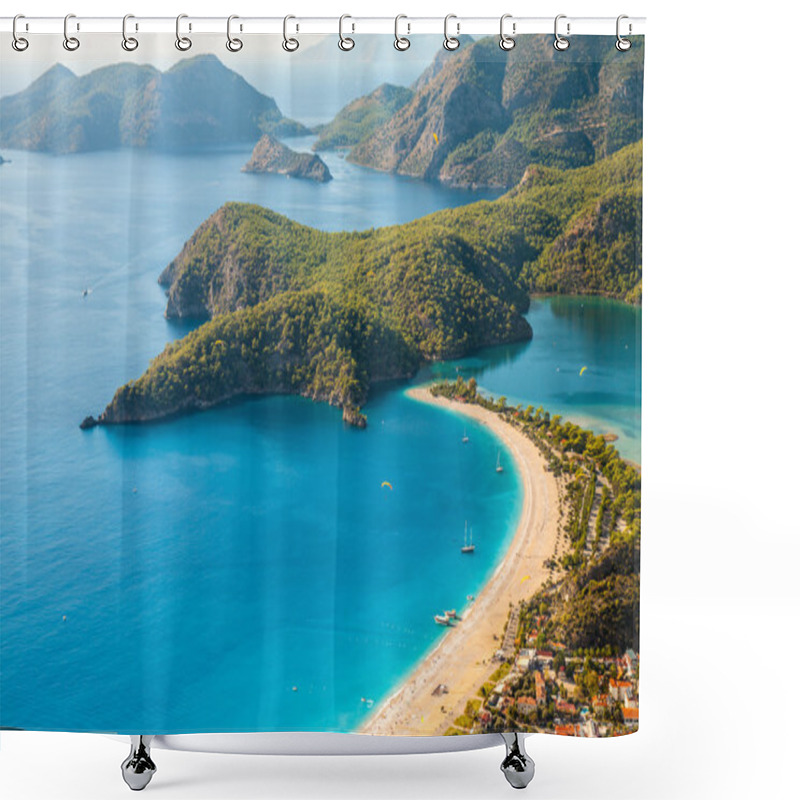 Personality  Oludeniz Lagoon In Sea Landscape View Of Beach Shower Curtains