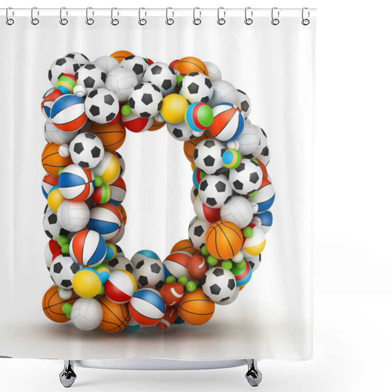 Personality  Letter D, Gaming Balls Alphabet Shower Curtains