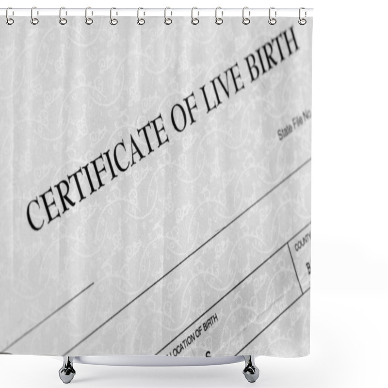 Personality  Birth Certificate Detail Shower Curtains