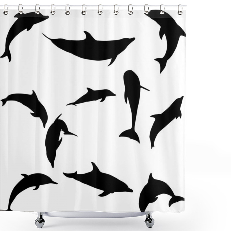 Personality  Dolphins Shower Curtains