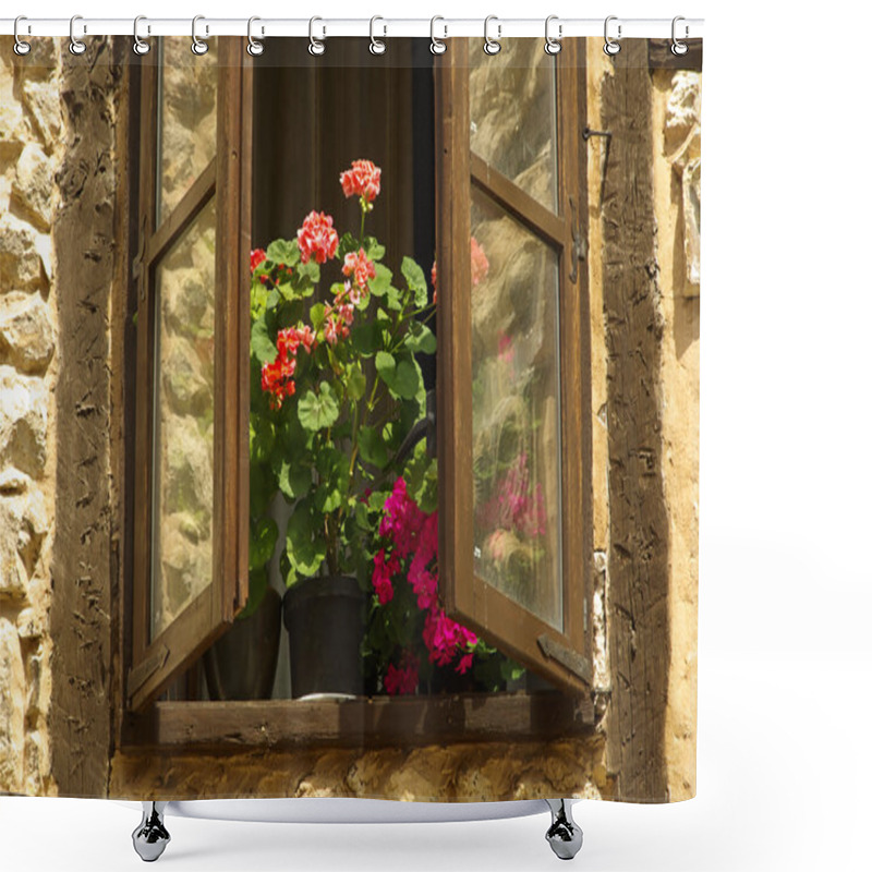 Personality  Flowerpot On The Window Shower Curtains