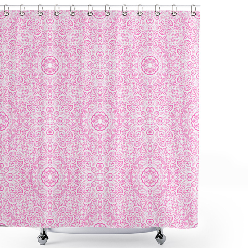 Personality  Beautiful Pink Ornamental Background. Vector Illustration Shower Curtains