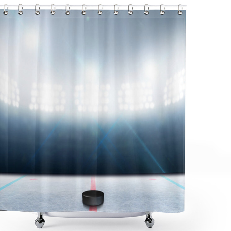 Personality  Ice Hockey Rink Stadium Shower Curtains