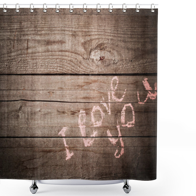 Personality  Valentines Wooden Background Shower Curtains